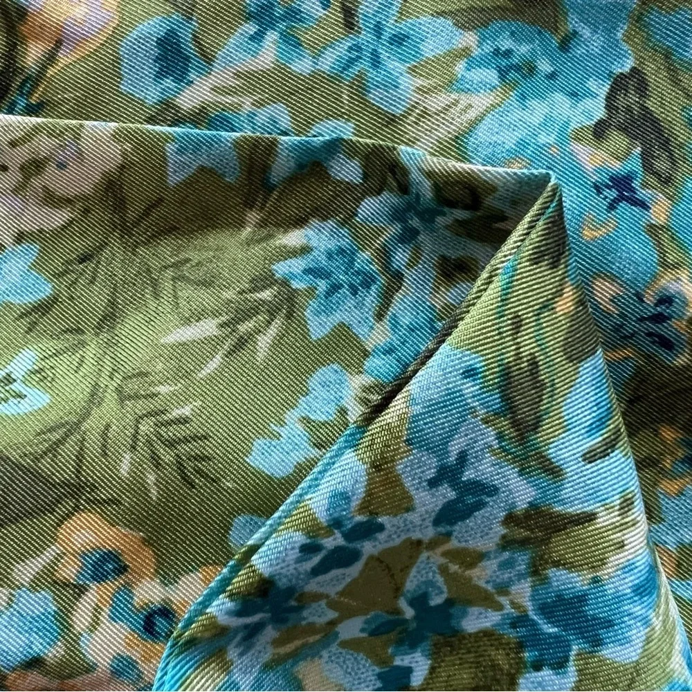 🌿 Talbots 100% Silk Floral Skinny Scarf
